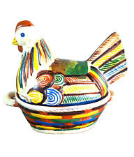 VINTAGE HEN ON NEST MEXICAN POTTERY - 10.5