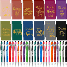 48 Pcs Bulk Motivational Pens Inspirational Notepads Set, Small Pocket Quote and picture