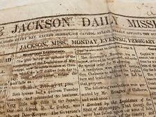CIVIL WAR JACKSON DAILY MISSISSIPPIAN FEB. 1865 GEN FORREST TRAINS GRANT  CAUSE picture