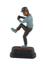 Traditional Resin Pitching Baseball Player Sculpture, Brown picture