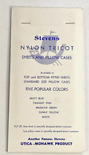 1950s Stevens Nylon Tricot Sheet & Pillow Cases Mid Century Sample Booklet picture