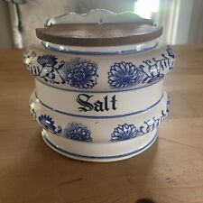 Antique Blue onion salt crock picture