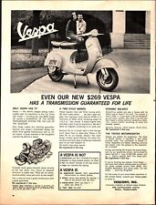 1964 Vespa Vintage Print Ad Scooter Motorbike Man Woman Two Cycle Italian B&W a9 picture