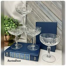 Vintage Mikasa Cut Antique Lace Tall Champagne Coupes / Dessert Cups - 4 picture