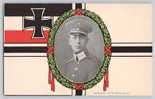 WWI German Postcard Imperial Flag and Iron Cross Crown Prince Wilhelm of Prussia picture
