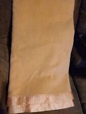 Vintage Kenwood Wool Blanket W/Silky Trim Peach/Salmon 75” X 84”  picture
