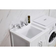 Stufurhome Hathaway 24 in. x 34 in. White Engineered Wood Laundry Sink picture
