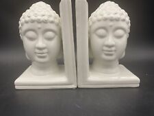 Bookends Buddha Zen White Ceramic Bookends Pair Buddha Theme Zen Decor Bookends picture