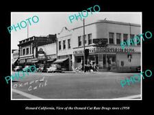 OLD POSTCARD SIZE PHOTO OF OXNARD CALIFORNIA THE CUT RATE DRUG STORE c1950 picture