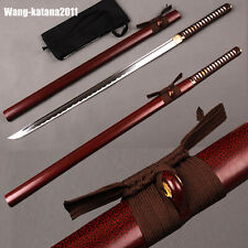 Japanese NINJA red sword Straight blade Carbon Steel Real Sharp fully Handmade picture