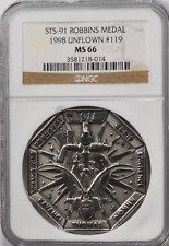 1998 STS-91 Robbins Silver Space Medal Unflown #119 NGC MS66 Discovery picture