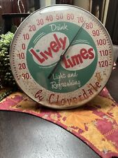 Vintage Cloverdale Lively Limes 12 inch Soda Thermometer picture