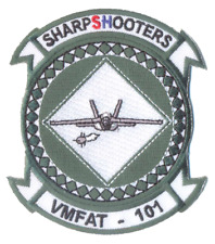 MARINE CORPS VMFAT-101 SHARPSHOOTERS SQUAD GREEN WHITE EMBROIDERED JACKET PATCH picture