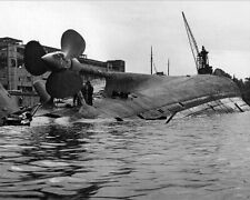 Wrecked/ Destroyed German Submarine 8x10 WWII WW2 Photo 718a picture