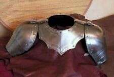 Medieval Set pair of pauldrons with gorget steel larp Armor Cosplay Costume picture