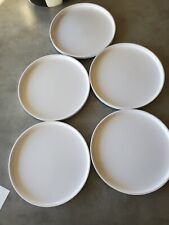 Vintage Heller Massimo Vignelli Rare Bright White Stackable Luncheon Plates 7.5