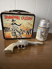 RARE Vintage 1954 Hopalong Cassidy Lunch Box w/ Thermos And Cap Gun Aladdin picture