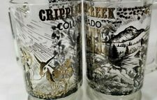 WOW Two Super Cool CRIPPLE CREEK COLORADO BEER MUGS Miner Donkey RARE  F1  picture