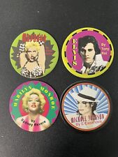 Pogs Vintage Lot Of 4 1990’s Collectible Madonna, Elvis, Michael Jackson Hawaii picture