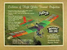 1982 ROTEC Rally 2B Ultralight Airplane aircraft flying photo vintage print Ad picture