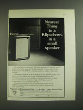 1974 Klipsch Heresy Loudspeaker System Ad - Nearest thing to a Klipschorn picture