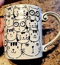 Spectrum CAT Happy/Grumpy  EMBOSSED 3D Cats  Mug Cup  Stoneware 16 oz  picture