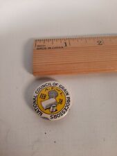 Vintage national council of grain processors 1938 Pinback Button Pin picture