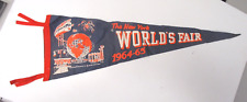 Vintage 1964-65 NY World's Fair Souvenir Pennant Flag Needs Ironing See Pics picture
