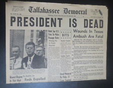 The Tallahassee Democrat PRESIDENT IS DEAD Nov 22 1963 Newspaper 7 pages picture