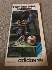 Vintage 1977 ADIDAS NASL SOCCER BALL SHOES TRACK SUIT GYM BAG PRINT AD 1970s picture