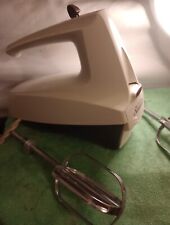 Vintage 1960s Sunbeam Mixmaster Hand Mixer 3 speed White/Tan Model H-1 Tested picture