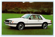 1979 White Mustang (With Sport Option) Mountains and Trees in the Back Postcard picture