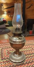 Antique B & H Bradley and Hubbard Oil lamp Base & Chimney Pat 1897 picture