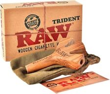 Raw Trident Brown Knotwood (Limited Edition) Triple Wooden Cigarette Holder picture