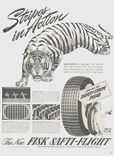 1941 FISK TIRES vintage print ad Chicopee Falls Massachusetts tiger auto car L7 picture