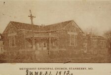 Rare 1912 Antique Postcard Methodist Episcopal Church Stanberry Missouri - Milan picture