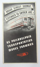 1938? ROUTE MAP PHILADELPHIA RAPID TRANSIT SYSTEM ADVERTISING BROCHURE TRAIN CAR picture
