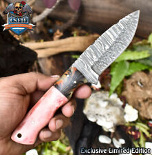CSFIF Hand Forged Skinner Knife Twist Damascus Bone EDC picture