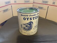 Vintage 1 Gallon Freshly Shucked Oysters Tin/Can picture