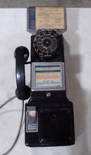 Vintage AUTOMATIC ELECTRIC CO Black Rotary Wall Coin Operated Pay Phone picture