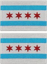 Chicago City Flag Embroidered Morale Patch  | 2PC -3