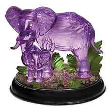 Blake Jensen Lighted Mother Baby Elephant Figurine w/ Swarovski Crystals A0369 picture