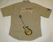 GIBSON GUITAR LES PAUL EMBROIDERED SHIRT LOGOS FACTORY REP EMBOSSED BUTTONS L picture