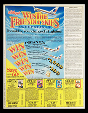 1983 Kellogg's Win The Friendly Skies Sweepstakes Circular Coupon Advertisement picture