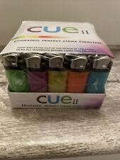 50 Count CUE II Classic Lighters, Retail Wholesale Bulk, Assorted Colors  picture