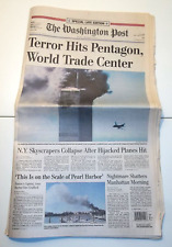 THE WASHINGTON POST Tue September 11 2001 Special Late Edition 9/11 Terror Hits picture