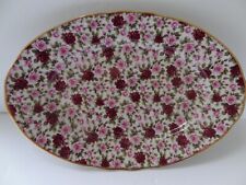 Vintage  ENGLISH CHINTZ  FINE PORCELAIN Decorated in England Oval Serving Plate picture