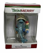 2010 Trim Merry Collectible Ornament #16 Fish Gets Fisherman Size 3” New In Box picture