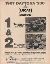 1967 Daytona 200 - Gary Nixon, Buddy Elmore Lucas Ignition Vintage Motorcycle Ad picture