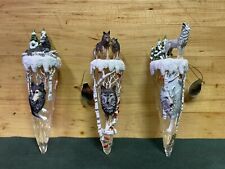 Majestic Wolves Of Winter Set Christmas Ornaments Authentic Light Up picture
